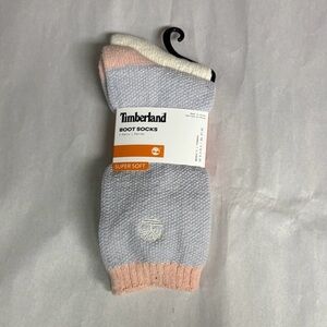 New Timberland Socks Women’s 2 Pair Soft Boot Socks Casual Preppy Activewear
